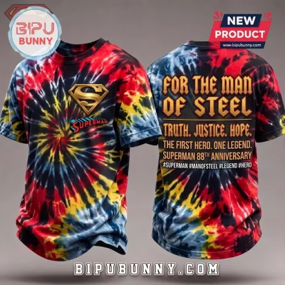 Premium Superman Man of Steel Tie Dye T-Shirt