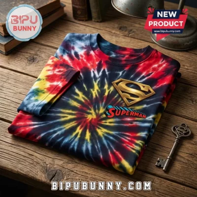Premium Superman Man of Steel Tie Dye T-Shirt