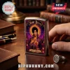 Silver metal flip-top lighter featuring Saint Prince religious-style art in purple tones with text Saint Prince and Purpie.!