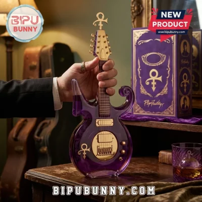 Prince Symbol Guitar Purple Glass Whiskey Decanter