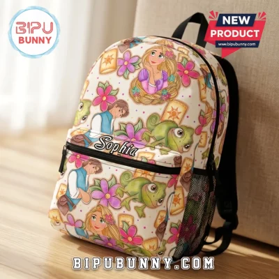 Rapunzel Character Floral School Backpack