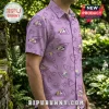 Lavender short-sleeve button-up shirt featuring a repeating pattern of Rocko and Spunky from Rocko's Modern Life.!