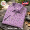 Lavender button-down shirt featuring a repeated pattern of Rocko from Rocko's Modern Life and purple triangles.!