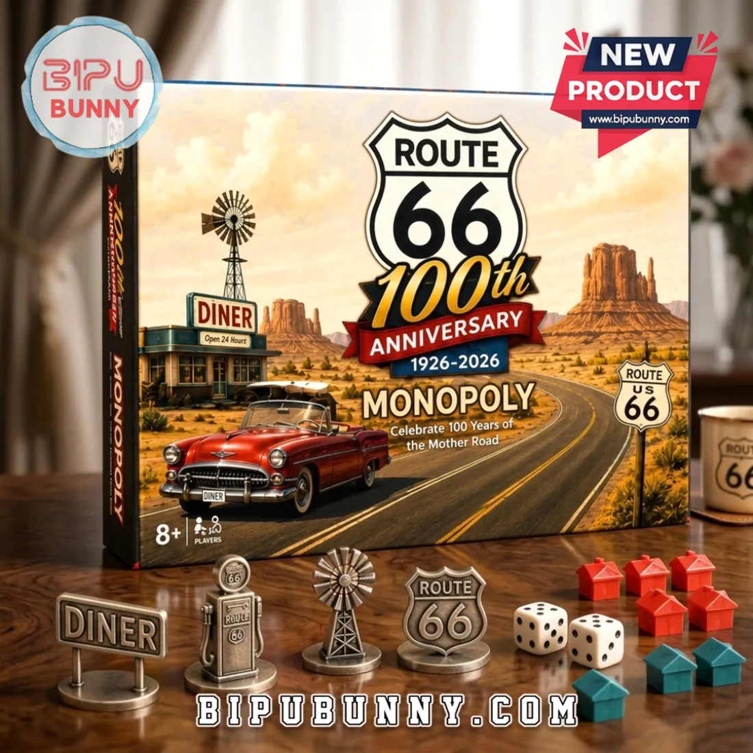 Route 66 100th Anniversary 1926-2026 Monopoly Board Game Route 66 100th Anniversary 1926-2026 Monopoly Board Game
