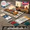 Route 66 100th Anniversary Monopoly board game with game box, paper money, dice, red houses, and six metal tokens.!