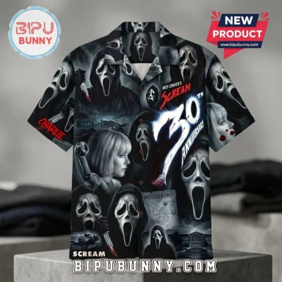Scream Movie 30th Anniversary Black Hawaiian Shirt