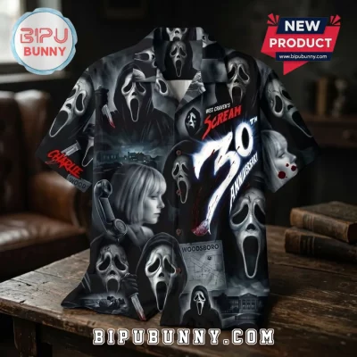 Scream Movie 30th Anniversary Black Hawaiian Shirt