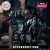 Scream 30th anniversary short-sleeve button-down shirt with Ghostface mask collage, Woodsboro text, and horror movie art.!