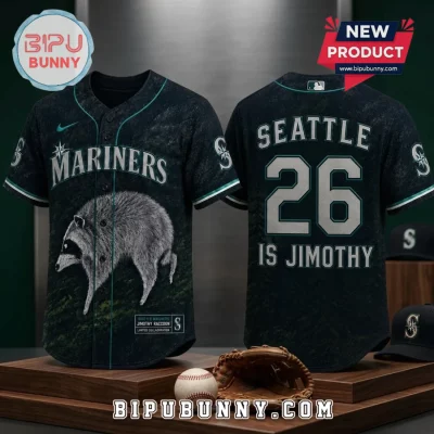 Seattle Mariners Jimothy Raccoon Mascot Baseball Jersey