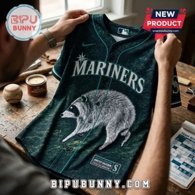 Seattle Mariners Jimothy Raccoon Mascot Baseball Jersey