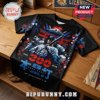 Shohei Ohtani Los Angeles Dodgers 300 Home Runs Black Jersey