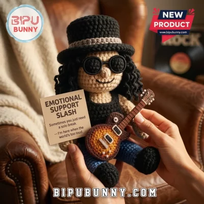 Slash Musician Hand-Crocheted Amigurumi Plush Doll
