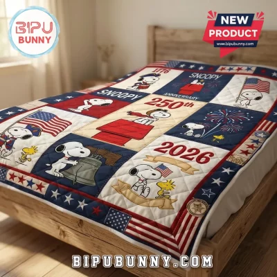 Snoopy USA 250th Anniversary Quilt Blanket