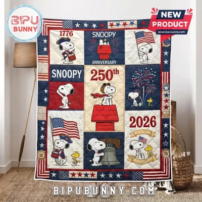Snoopy USA 250th Anniversary Quilt Blanket