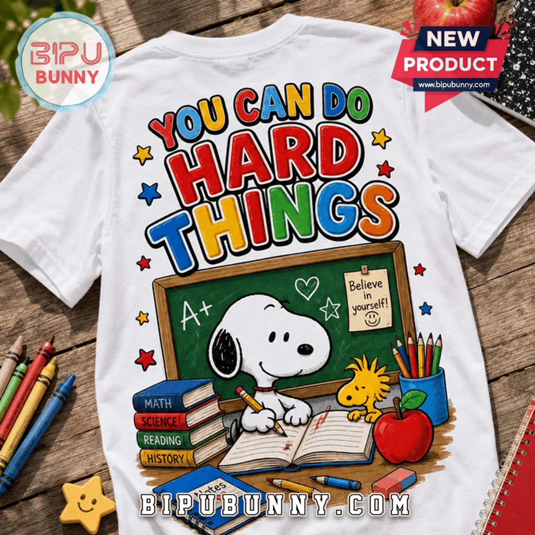 Snoopy You Can Do Hard Things School T-Shirt Snoopy You Can Do Hard Things School T-Shirt
