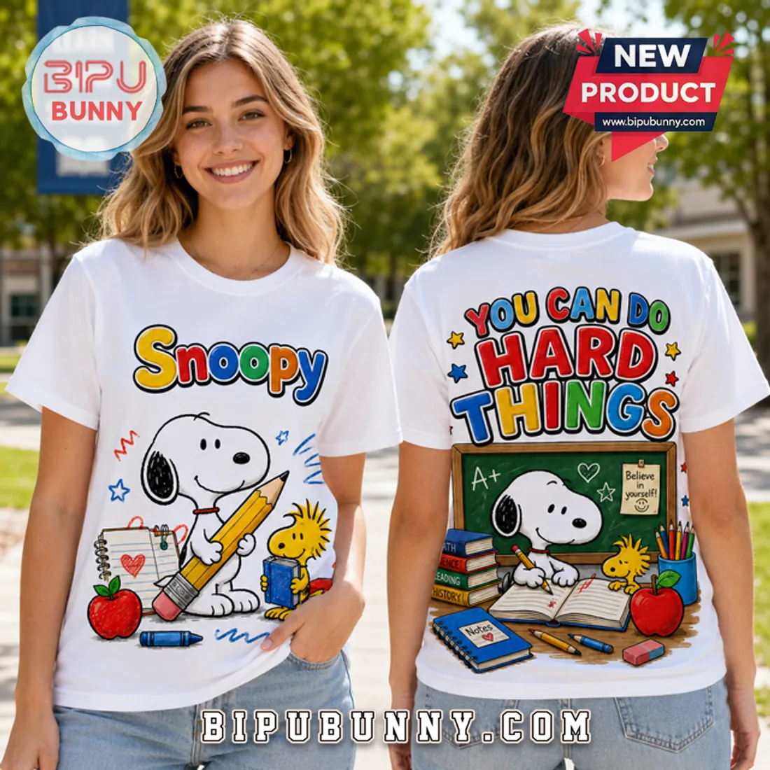 Snoopy You Can Do Hard Things School T-Shirt Snoopy You Can Do Hard Things School T-Shirt