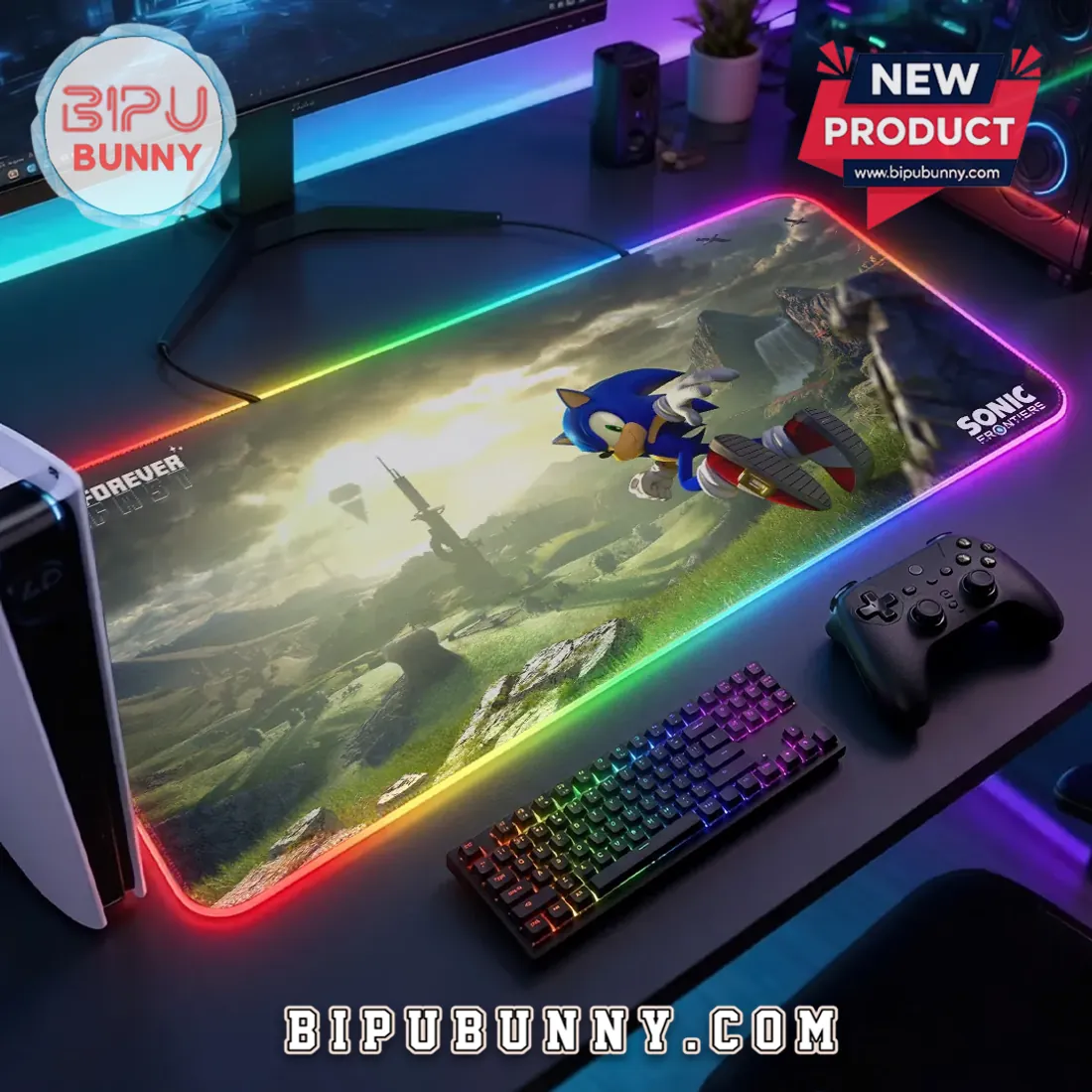 Sonic Frontiers 35th Anniversary LED Gaming Desk Mat Sonic Frontiers 35th Anniversary LED Gaming Desk Mat