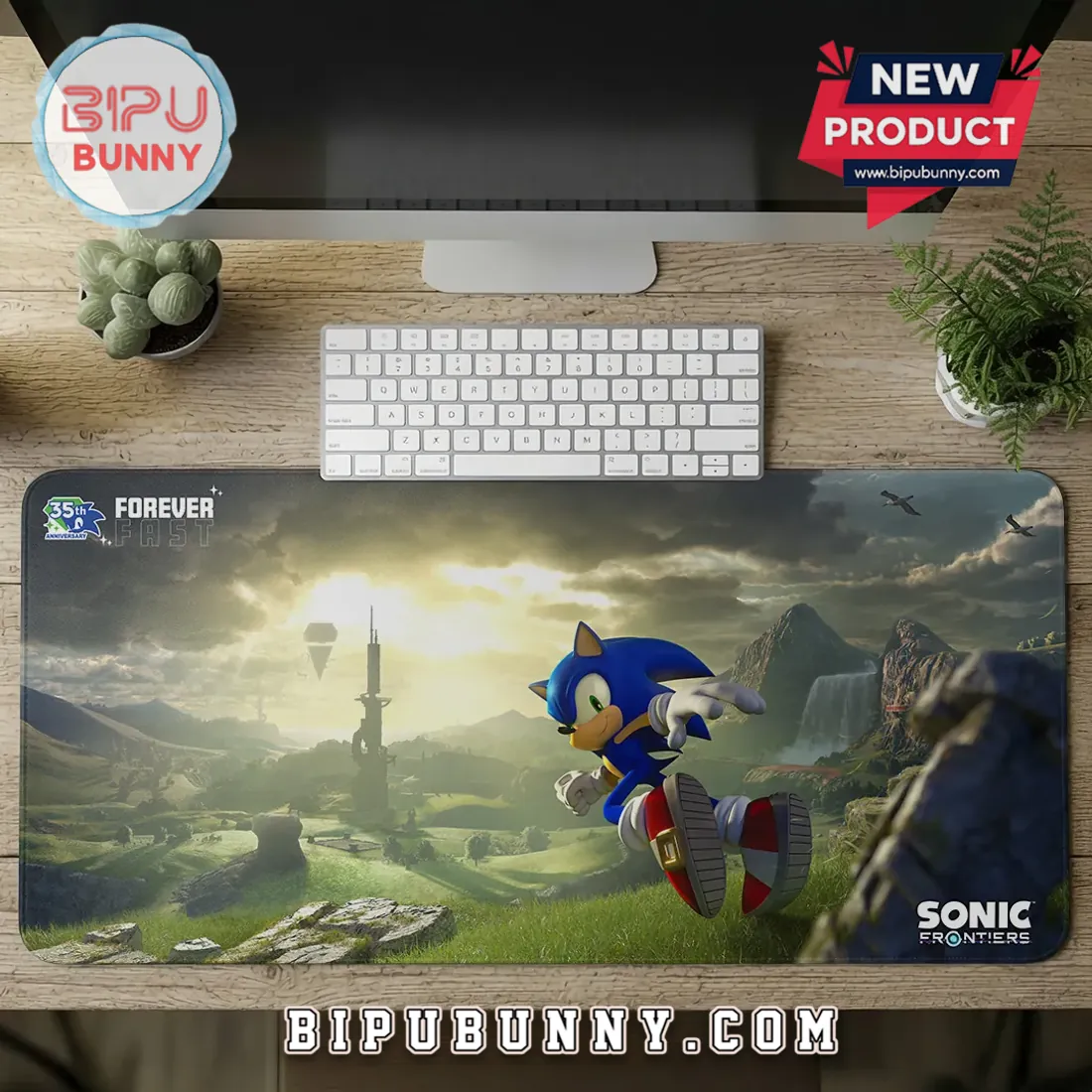 Sonic Frontiers 35th Anniversary LED Gaming Desk Mat Sonic Frontiers 35th Anniversary LED Gaming Desk Mat