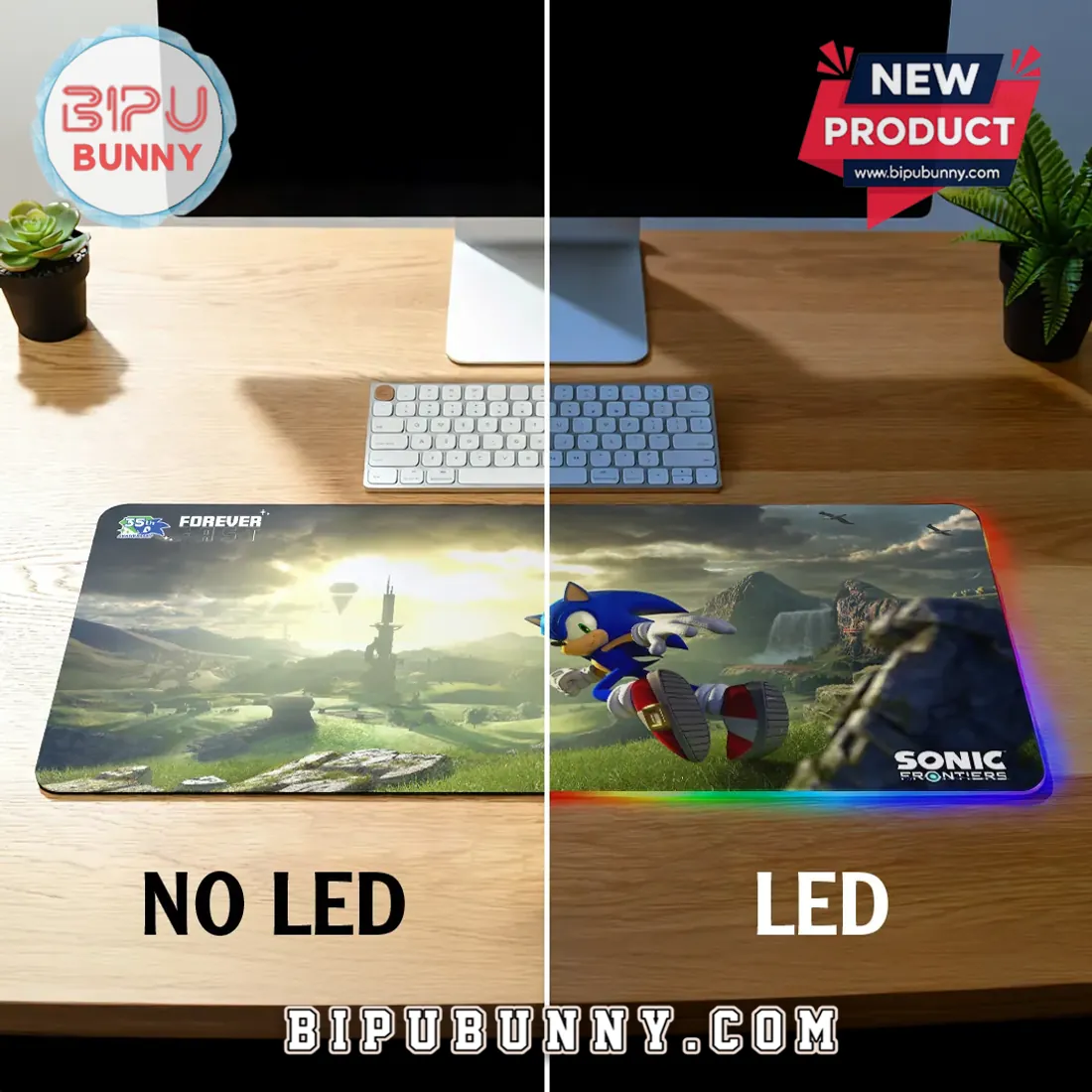 Sonic Frontiers 35th Anniversary LED Gaming Desk Mat Sonic Frontiers 35th Anniversary LED Gaming Desk Mat