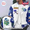 Sonic the Hedgehog 35th anniversary white and blue varsity jacket with character graphics and Forever Fast text on back.!
