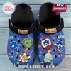 Blue Sonic the Hedgehog foam clogs featuring character charms, yellow rings, and Sonic 30th Anniversary branding.!