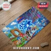 Sonic the Hedgehog 35th anniversary fabric banner featuring Sonic, Tails, Knuckles, Shadow, and Amy on a wooden floor.!