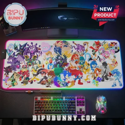 Sonic the Hedgehog 35th Anniversary LED Gaming Desk Mat