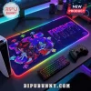 Sonic and Shadow the Hedgehog gaming desk mat with LED trim, blue and purple aesthetic, featuring Forever Fast text.!