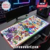 Large Sonic the Hedgehog 35th anniversary LED desk mat with colorful character collage on a white background.!