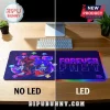 Sonic and Shadow themed gaming mouse pad featuring Forever Fast text and Chaos Emeralds on a wooden desk.!