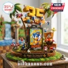 Sonic the Hedgehog 35th anniversary collectible diorama featuring a Sega Genesis game case, figures, and palm trees.!