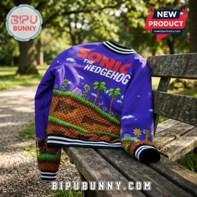 Sonic the Hedgehog Blue Varsity Baseball Jacket 2026