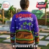 Purple Sonic the Hedgehog varsity jacket with Green Hill Zone pixel art print, black and white striped ribbed cuffs.!