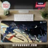 Sonic the Hedgehog desk mat featuring characters on a giant clock face with 35th anniversary logo on wooden desk surface.!