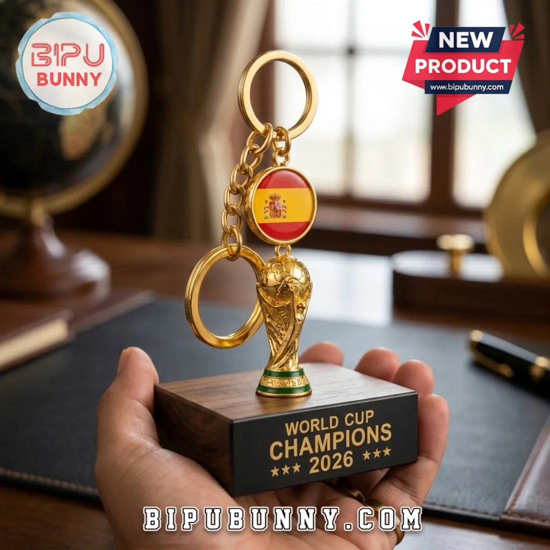 Spain 2026 World Cup Champions Gold Trophy Keychain Spain 2026 World Cup Champions Gold Trophy Keychain
