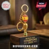 Spain 2026 World Cup Champions Gold Trophy Keychain features a miniature golden trophy, Spanish flag emblem, and ring.