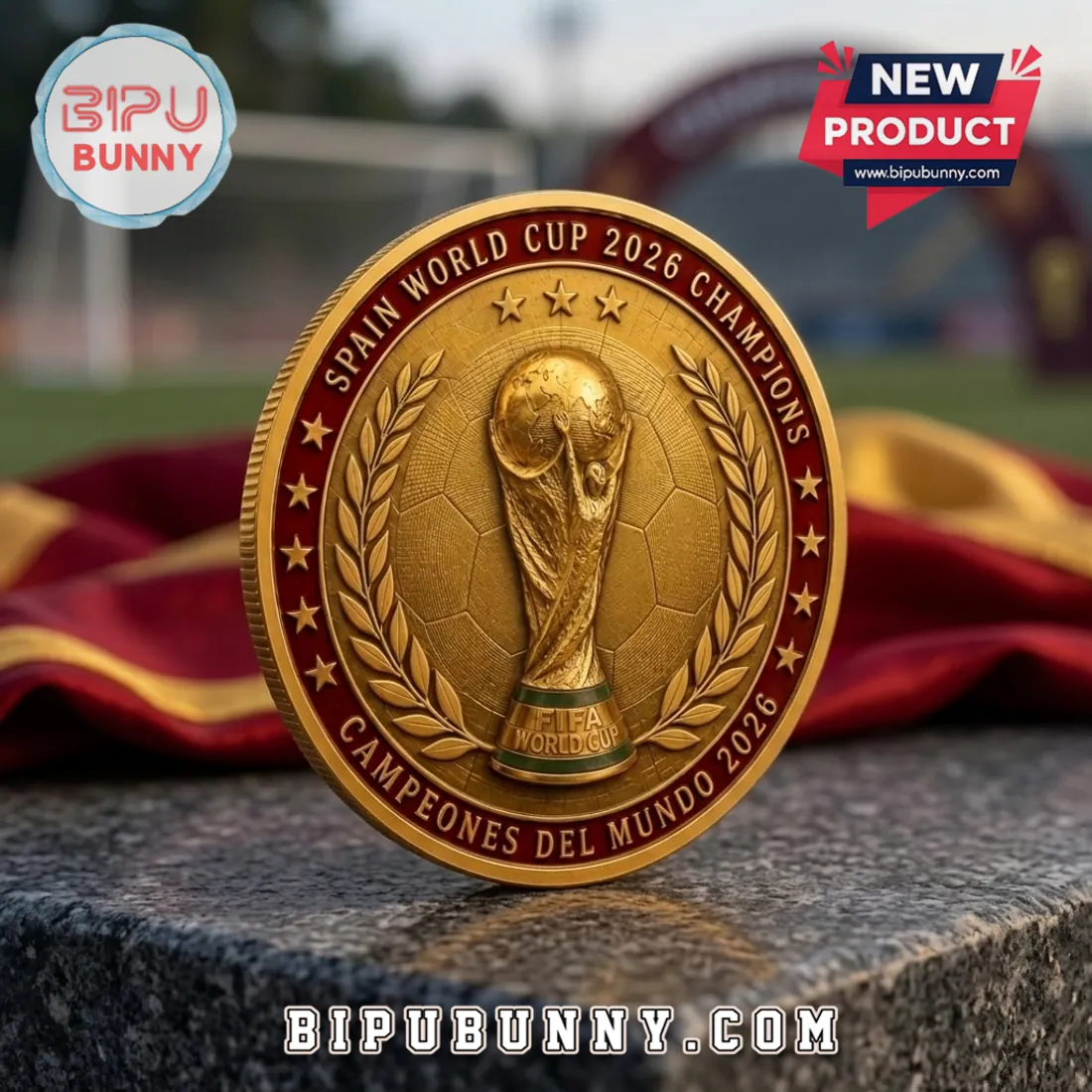 Spain 2026 World Cup Gold Commemorative Coin Spain 2026 World Cup Gold Commemorative Coin