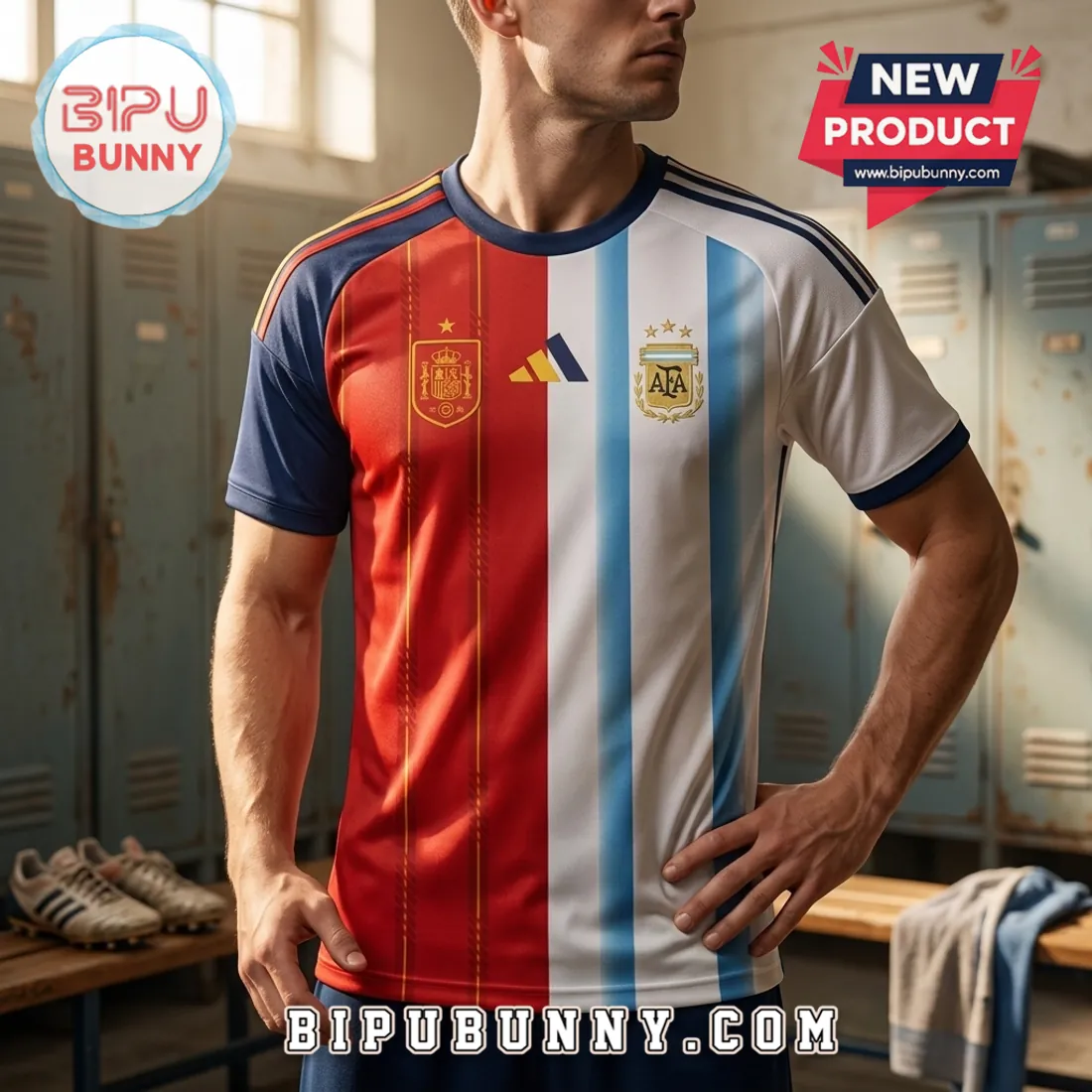 Spain Argentina 2026 World Cup Split Home Soccer Jersey Spain Argentina 2026 World Cup Split Home Soccer Jersey
