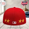 Spain Carlos Alcaraz World Cup 2026 New York red snapback hat with gold star embroidery and white league logo patch.