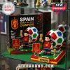 Spain National Football Team 2026 World Cup Champions brick set featuring two figures with trophies and a soccer ball.