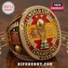 Spain National Football Team 2026 World Cup Champions gold ring with red enamel details and the Spanish crest.