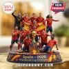 Spain National Team 2026 World Cup 3D Diorama Plaque featuring players celebrating with the trophy on a decorated base.