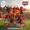 Spain National Team 2026 World Cup 3D Diorama Plaque featuring players celebrating with the golden trophy on a base.