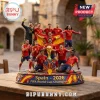 Spain National Team 2026 World Cup 3D diorama plaque featuring miniature players holding the trophy on a wooden base.