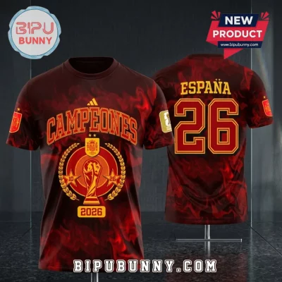 Spain National Team 2026 World Cup Champions Flame Shirt