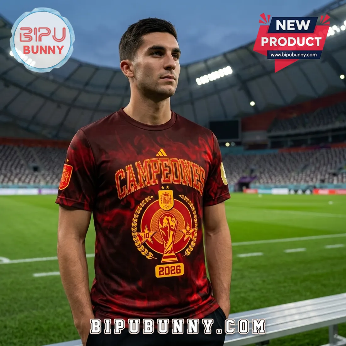 Spain National Team 2026 World Cup Champions Flame Shirt Spain National Team 2026 World Cup Champions Flame Shirt