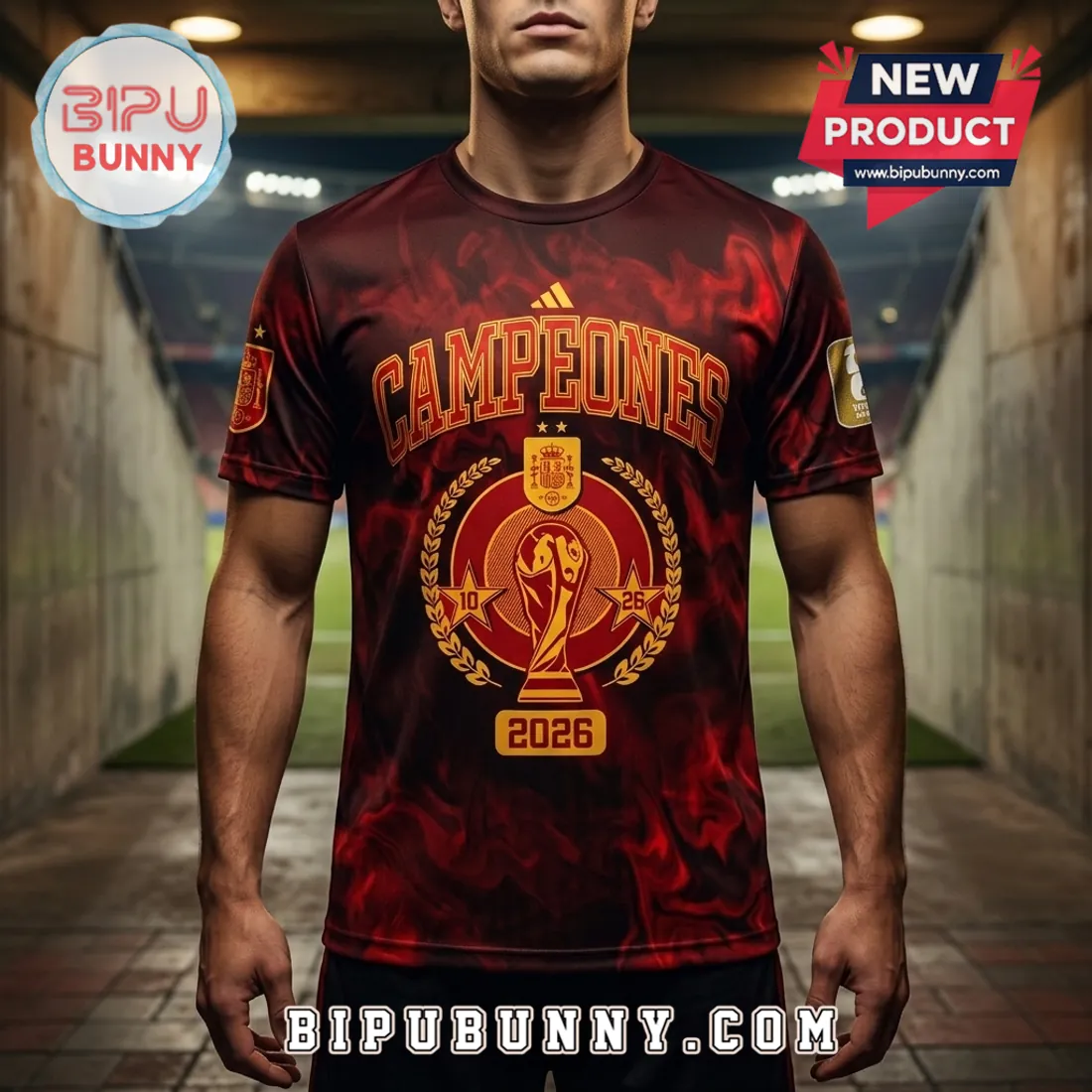 Spain National Team 2026 World Cup Champions Flame Shirt Spain National Team 2026 World Cup Champions Flame Shirt