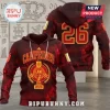 Spain National Team 2026 World Cup Champions Flame Shirt hoodie in red and black with Campeones and world cup trophy logo.