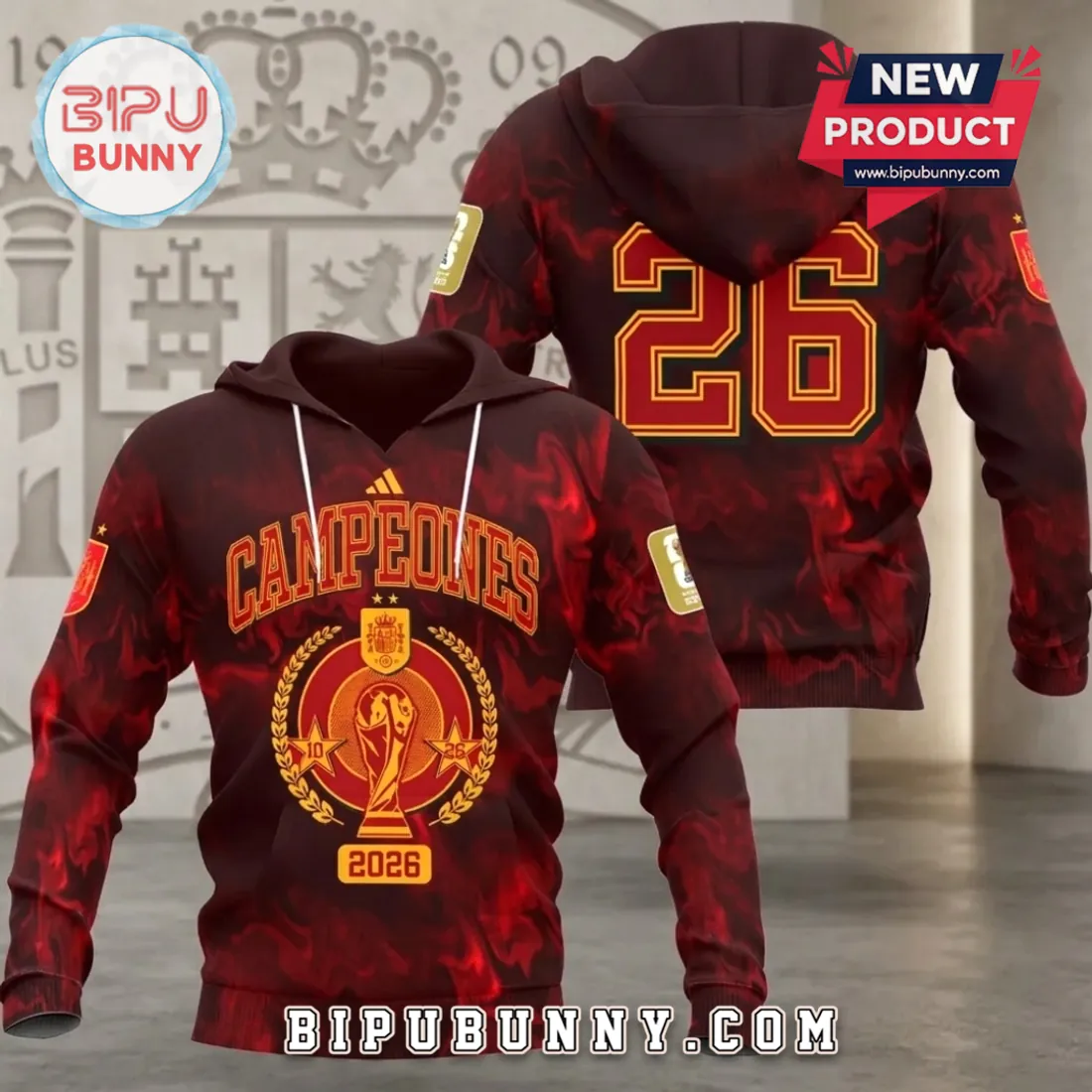 Spain National Team 2026 World Cup Champions Flame Shirt Spain National Team 2026 World Cup Champions Flame Shirt