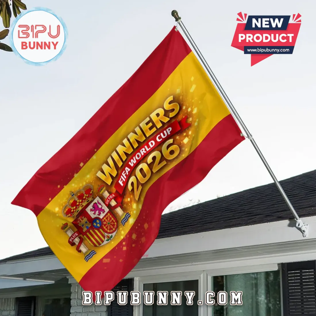 Spain National Team 2026 World Cup Champions House Flag Spain National Team 2026 World Cup Champions House Flag